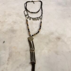 Medallion Pedant Necklace with Bead Tassels